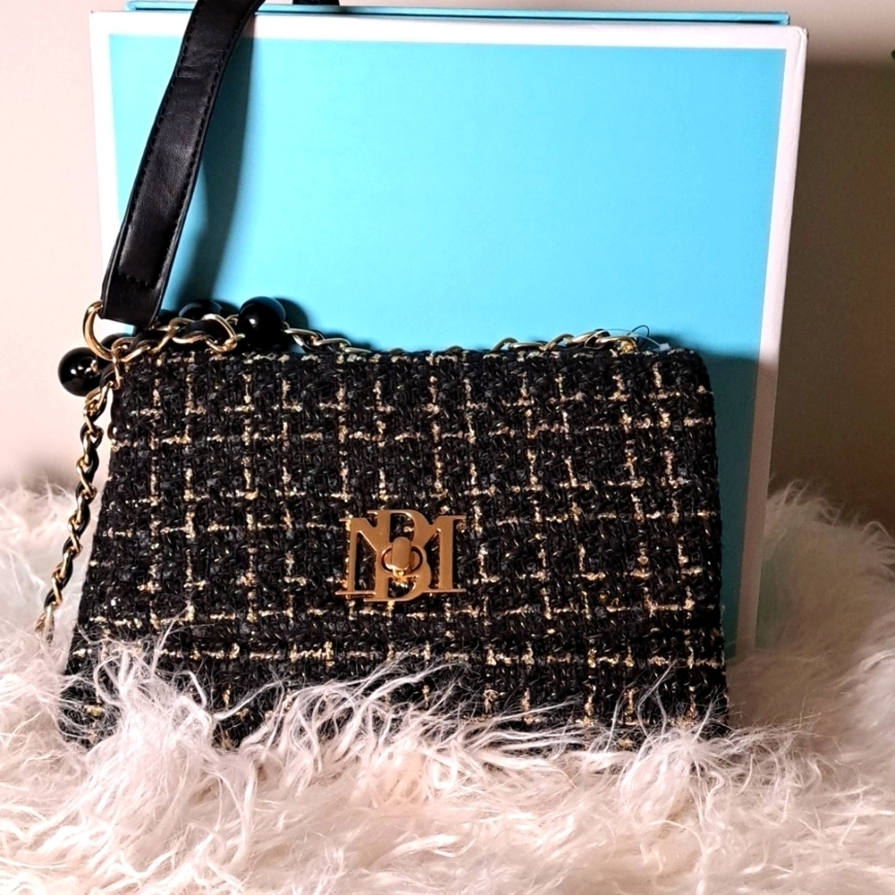 Badgley Mischka Tweed Vegan Bag NWTs